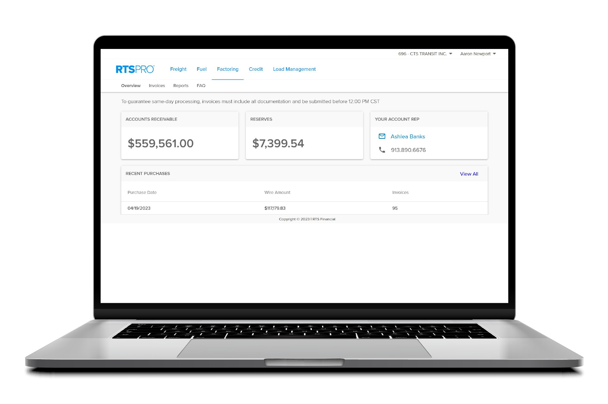 Factoring services at RTS Pro