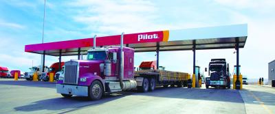 truck parked at Pilot gas station bg