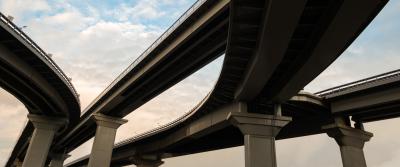 interstate highways under night sky