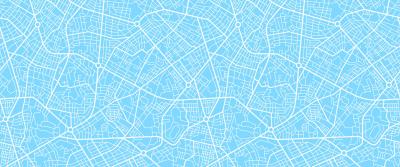 overhead view of roads with blue background