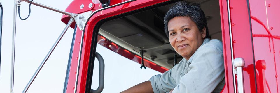 Hispanic female truck driver