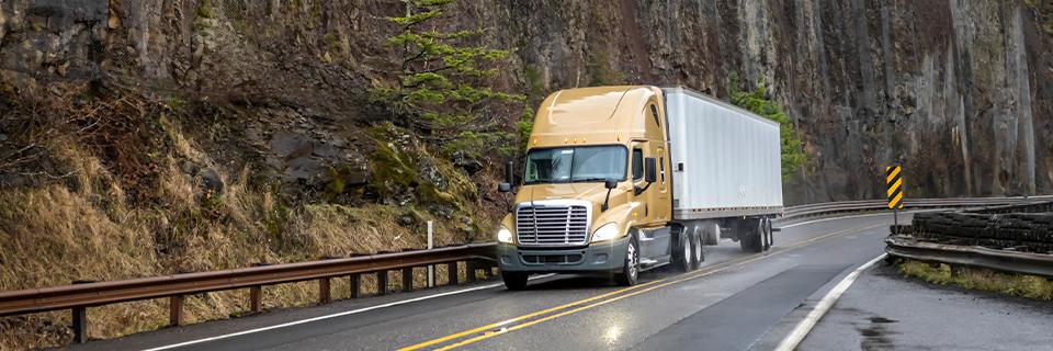 Semi-truck on a road