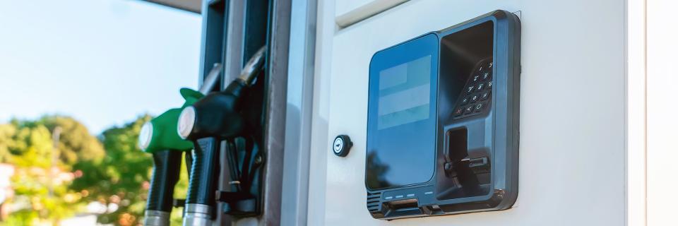 a fuel pump with a card reader