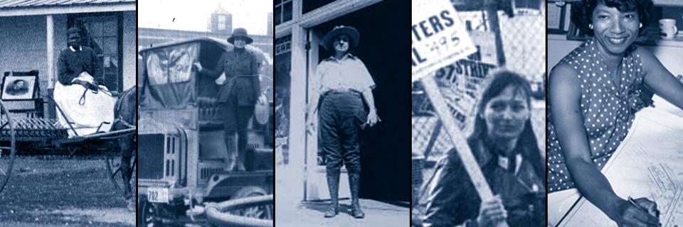 photo collage of five women who shaped the trucking industry