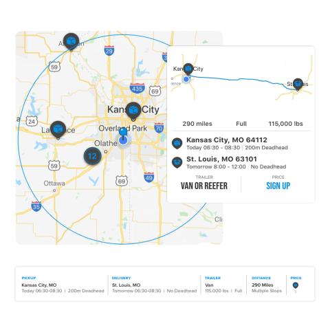 Map of freight available near you